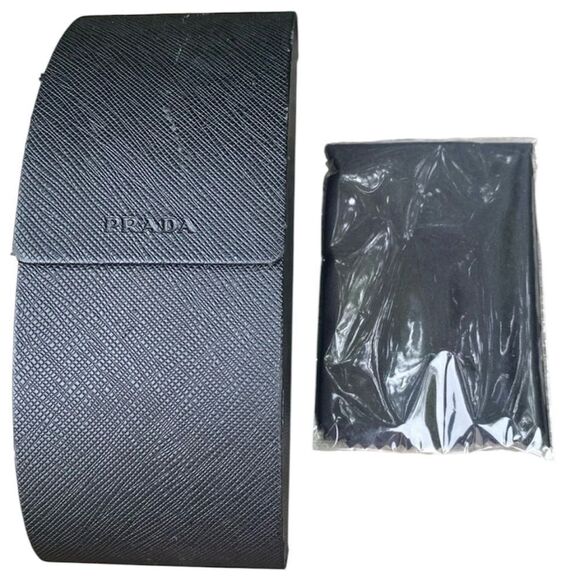 Prada SPR01H Brown Havana Gold Women Rectangular Wrap Sunglasses w/Case/Dust Bag - Picture 8 of 12